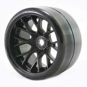 Sweep VHT Crusher Slick Belted 3.8 MT Tyres on Black 17mm Hex 1/2 Offset Wheels (2)