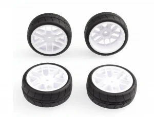 Sweep Hankook Tread 34 Deg 24mm Glued TC Frontie Tyres on 12 Spoke Wheels (4)