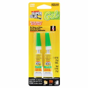 Super Glue Super Glue Gel 2-Pack Small Card (2x 0.07oz, 2g)