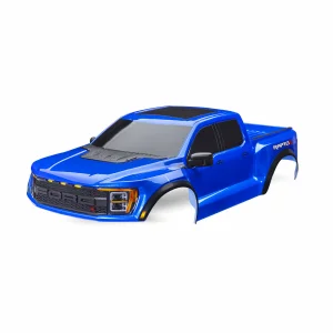 Traxxas Body, Ford Raptor R, complete (blue) (includes grille, tailgate trim, side mirrors, decals, + clipless mounting) (requires 10124 + 10125 body mounts)