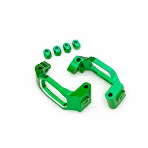 Traxxas Caster blocks, 6061-T6 aluminium (green-anodised), left + right, 4x22mm pin (4), 3x10mm BCS (with threadlock) (4), retainers (4)