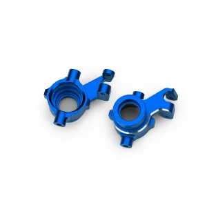 Traxxas Steering blocks, 6061-T6 aluminium (blue-anodised), left + right, 3x18mm BCS (with threadlock) (2)