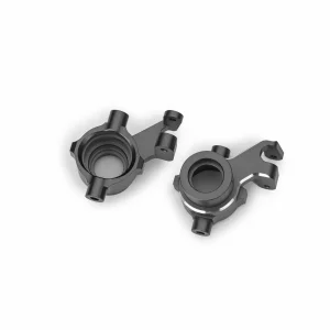 Traxxas Steering blocks, 6061-T6 aluminium (grey-anodised), left + right, 3x18mm BCS (with threadlock) (2)