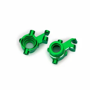 Traxxas Steering blocks, 6061-T6 aluminium (green-anodised), left + right, 3x18mm BCS (with threadlock) (2)