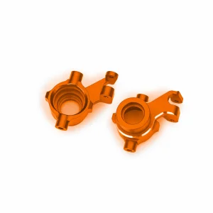 Traxxas Steering blocks, 6061-T6 aluminium (orange-anodised), left + right, 3x18mm BCS (with threadlock) (2)