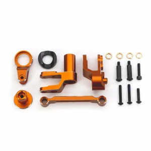 Traxxas Steering bellcranks, draglink (orange-anodised 6061-T6 aluminium)/ bellcrank bushing (1)/ 3x20mm BCS (with threadlock) (2)/ 3x20mm BCS (with threadlock) (2)/ 3x20mm shoulder screws (with threadlock) (2)/ 3x15mm BCS ** CLEARANCE **