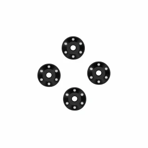 Traxxas Wheel washers, machined aluminium, black (4)
