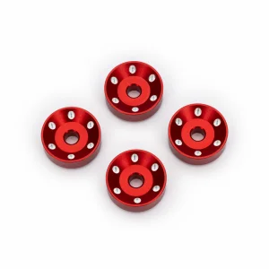 Traxxas Wheel washers, machined aluminium, red (4)