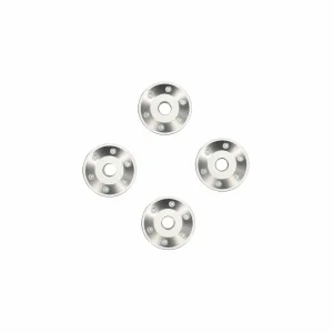 Traxxas Wheel washers, machined aluminium, silver (4)