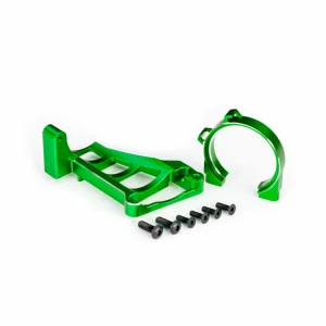 Traxxas Motor mounts (front + rear) (green-anodised 6061-T6 aluminium)/ 3x10mm CCS (with threadlock) (4)/ 4x12mm BCS (with threadlock) (2) (for use with 3461 motor)