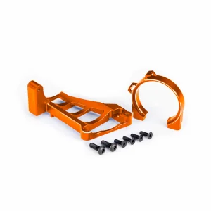 Traxxas Motor mounts (front + rear) (orange-anodised 6061-T6 aluminium)/ 3x10mm CCS (with threadlock) (4)/ 4x12mm BCS (with threadlock) (2) (for use with 3461 motor)
