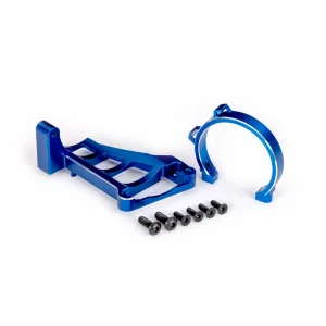 Traxxas Motor mounts (front + rear) (blue-anodised 6061-T6 aluminium)/ 3x10mm CCS (with threadlock) (4)/ 4x12mm BCS (with threadlock) (2) (for use with 3483 motor)
