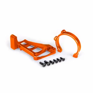 Traxxas Motor mounts (front + rear) (orange-anodised 6061-T6 aluminium)/ 3x10mm CCS (with threadlock) (4)/ 4x12mm BCS (with threadlock) (2) (for use with 3483 motor)