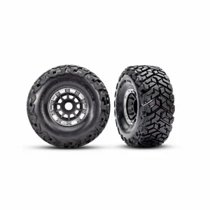 Traxxas MAXX Slash SC Belted Tyres Glued on Black/Grey 17mm Hex Wheels (2)