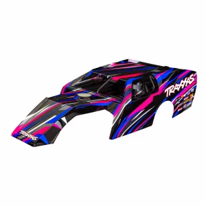 Traxxas Body, Slash Mudboss, pink (painted, decals applied) (assembled with front + rear body mounts and body support for clipless mounting)