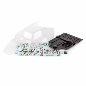 Traxxas Body, Slash Mudboss (clear, trimmed, requires painting)/ decal sheets