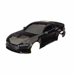Traxxas Body, Ford Mustang, complete (black) (painted, decals applied) (includes side mirrors, spoiler, grilles, vents, + clipless mounting)