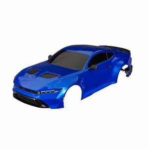 Traxxas Body, Ford Mustang, complete (blue) (painted, decals applied) (includes side mirrors, spoiler, grilles, vents, + clipless mounting)