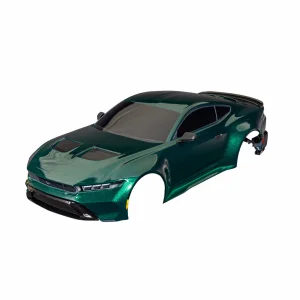 Traxxas Body, Ford Mustang, complete (green) (painted, decals applied) (includes side mirrors, spoiler, grilles, vents, + clipless mounting)