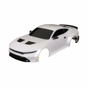 Traxxas Body, Ford Mustang, complete (white) (painted, decals applied) (includes side mirrors, spoiler, grilles, vents, + clipless mounting)