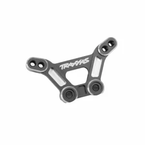 Traxxas Shock tower, front, 6061-T6 aluminium (gray-anodised)/ 3x15mm BCS (with threadlock) (2)