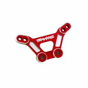 Traxxas Shock tower, front, 6061-T6 aluminium (red-anodised)/ 3x15mm BCS (with threadlock) (2)