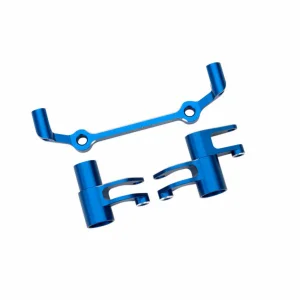 Traxxas Steering bellcranks, drag link (blue-anodised 6061-T6 aluminium)/ 5x8x2.5mm ball bearings (2)/ 6x10x3mm ball bearings (2)/ hardware