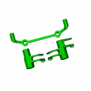 Traxxas Steering bellcranks, drag link (green-anodised 6061-T6 aluminium)/ 5x8x2.5mm ball bearings (2)/ 6x10x3mm ball bearings (2)/ hardware
