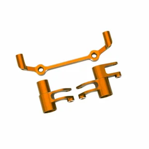 Traxxas Steering bellcranks, drag link (orange-anodised 6061-T6 aluminium)/ 5x8x2.5mm ball bearings (2)/ 6x10x3mm ball bearings (2)/ hardware