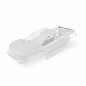 Traxxas Body, Mini MAXX (clear, requires painting), window masks, decal sheet (includes front + rear body latches, hardware) (for clipless mounting)