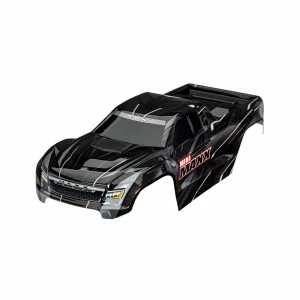 Traxxas Body, Mini MAXX, black (painted, decals applied)