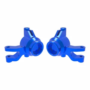Traxxas Steering blocks, 6061-T6 aluminium (blue-anodised) (left + right), 3x12mm SS (with threadlock) (4), 3x15mm BCS (with threadlock) (2)