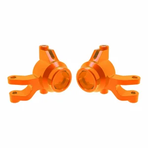 Traxxas Steering blocks, 6061-T6 aluminium (orange-anodised) (left + right), 3x12mm SS (with threadlock) (4), 3x15mm BCS (with threadlock) (2)