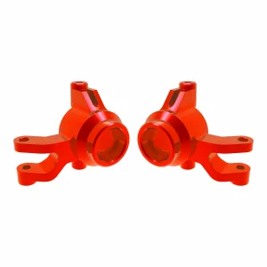 Traxxas Steering blocks, 6061-T6 aluminium (red-anodised) (left + right), 3x12mm SS (with threadlock) (4), 3x15mm BCS (with threadlock) (2)