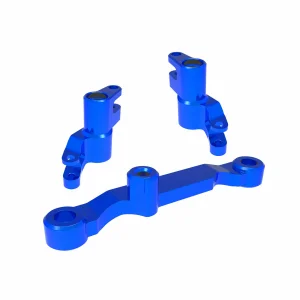 Traxxas Steering bellcranks, draglink (blue-anodised 6061-T6 aluminium), 3x13mm SS (with threadlock) (2), 3x12mm BCS (with threadlock) (2), 5x8x2.5mm ball bearings (2), 5x10x4mm ball bearings (2)