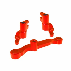 Traxxas Steering bellcranks, draglink (blue-anodised 6061-T6 aluminium), 3x13mm SS (with threadlock) (2), 3x12mm BCS (with threadlock) (2), 5x8x2.5mm ball bearings (2), 5x10x4mm ball bearings (2)