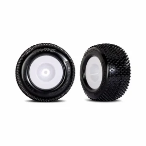 Traxxas Tyres + wheels, assembled (white wheels, dual profile (2.1 outer, 2.6 inner), Response Pro tyres, foam inserts) (2)