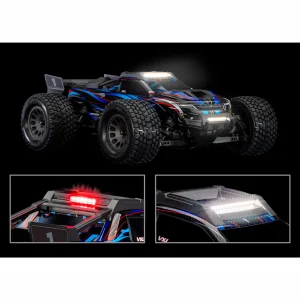 Traxxas LED light kit, Mini XRT, complete (includes front bumper with LED lights, roof skid plate with LED lights, 3-volt accessory power supply, and power tap connector (with cable) (fits 10712 body)