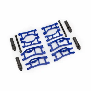 Traxxas Suspension kit, Mini MAXX WideMaxx, blue (includes front + rear suspension arms, front toe links + outer half shafts (extended)
