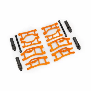Traxxas Suspension kit, Mini MAXX WideMaxx, orange (includes front + rear suspension arms, front toe links + outer half shafts (extended)