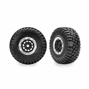 Traxxas 1.4 Black + Chrome Wheels w/ BFG Mud-Terrain Tyres (2)