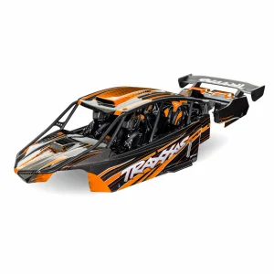 Traxxas Body, Funco Pro Scale Sand Car, orange (painted, decals applied) (assembled with front + rear body supports for clipless mounting, roll cage + interior)