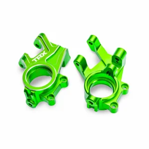 Traxxas Steering blocks, 6061-T6 aluminium (green-anodised) (left + right), 3x8mm BCS (with threadlock) (2), 4x35mm BCS (with threadlock) (2)