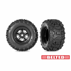 Traxxas Funco Replica Black Wheels w/ Sledgehammer Tyres (2)