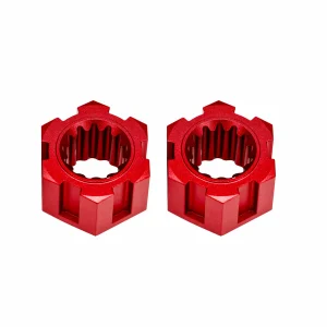 Traxxas Wheel hubs, hex, front (6061-T6 aluminium, red-anodised) (2)