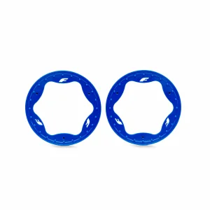 Traxxas Beadlock rings, front, blue (3.5) (2)