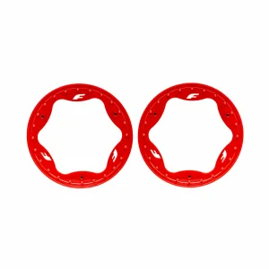 Traxxas Beadlock rings, front, red (3.5) (2)