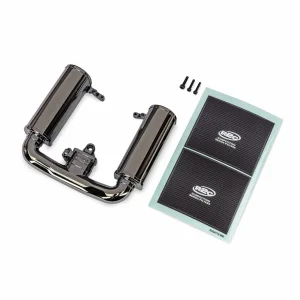 Traxxas Engine intake, black chrome, 3x12mm CS (1), 2.5x12mm CS (2)