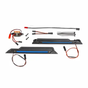 Traxxas LED light kit, blue, complete (underbody) (includes 3-volt accessory power supply, power harnesses + mounting hardware)