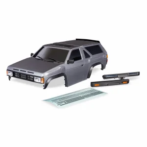 Traxxas Body, Nissan Pathfinder (1988), complete, silver (painted, decals applied) (includes grille, side mirrors, door handles, windshield wipers, front + rear bumpers, clipless mounting) (requires 8080X inner fenders)